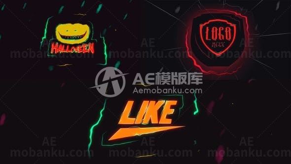 闪电晃动Logo演绎AE模板