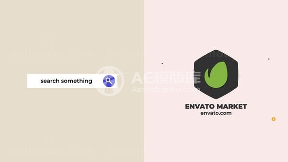 平面卡通抽象搜索徽标演绎AE模板