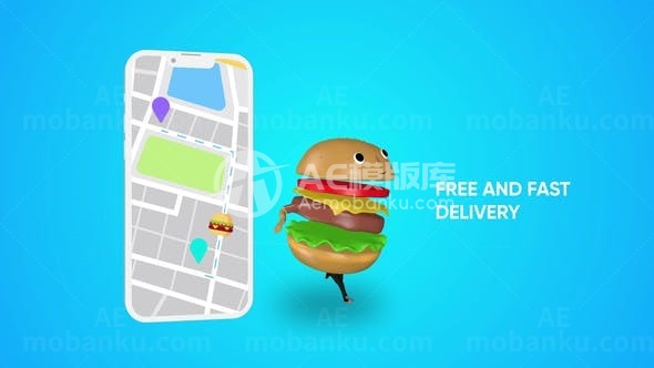 食品运送三维动画展示AE模板