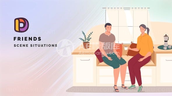 卡通风格家庭生活MG动画AE模板