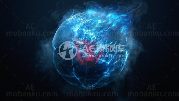 冰冻冰效果标志动态演绎AE模板