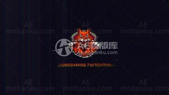 毛刺快速闪烁标志演绎AE模板