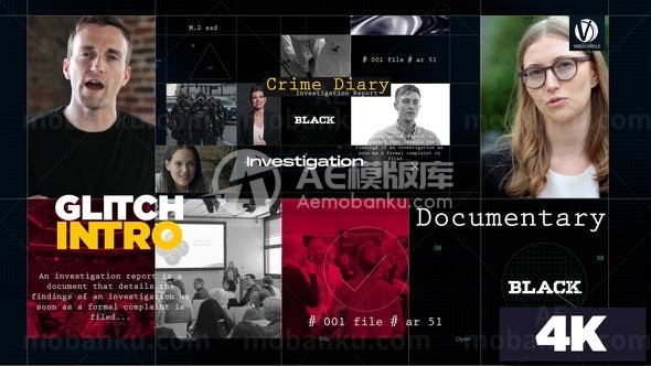 犯罪记录图片视频展示AE模板