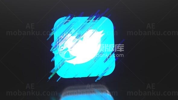 数字失真效果标志演绎AE模板