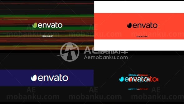 徽标快速故障闪动效果AE模板