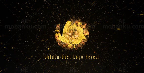 金色灰尘标志演绎AE模板