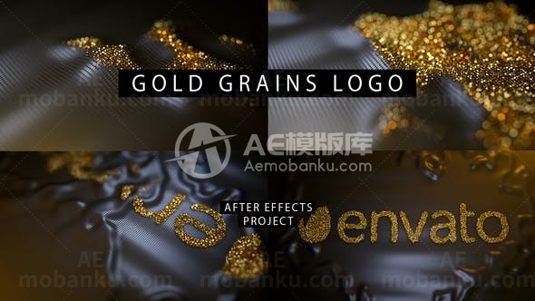 金色粒子颗粒标志演绎AE模板