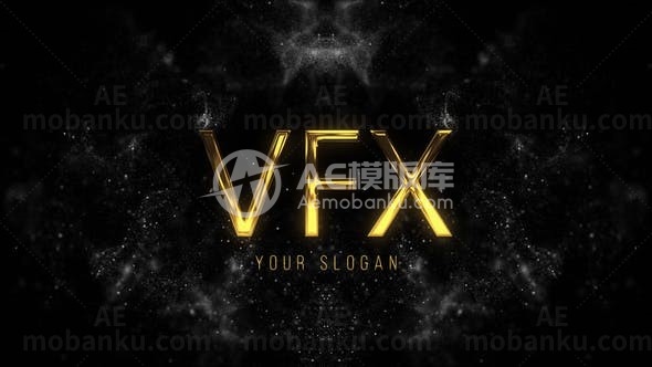 黄金粒子效果标志演绎AE模板