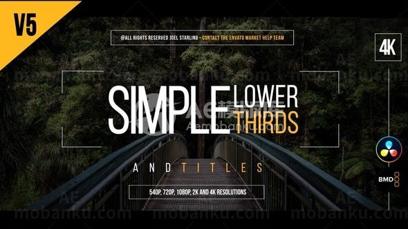 简洁标题动态演绎AE模板