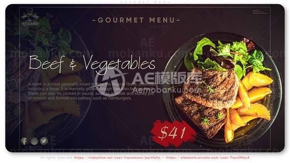 美食菜单动态展示AE模板