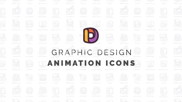 卡通风格动画图标动态演绎AE模板