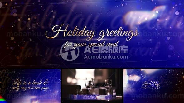 金色标题动态演绎AE模板