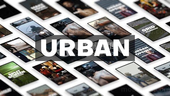 网格多屏展示城市信息AE模板