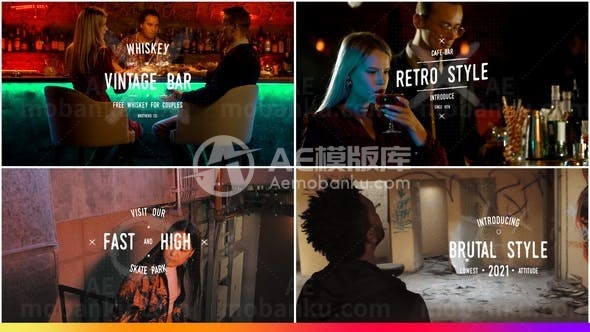 手绘画笔过渡图片视频展示AE模板