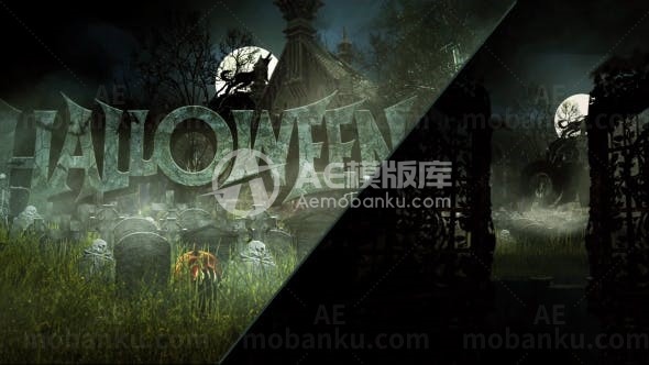 万圣节前夕片头展示AE模板