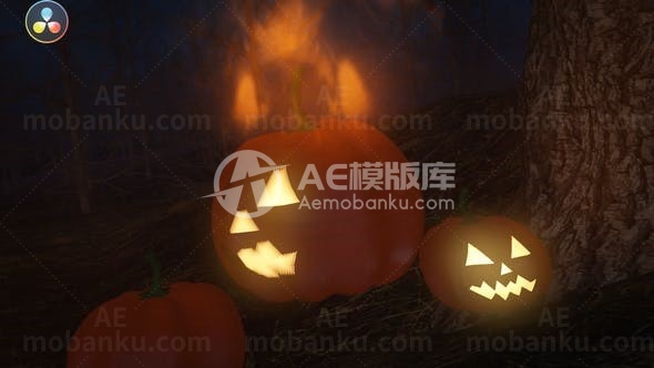 万圣节森林标志演绎AE模板