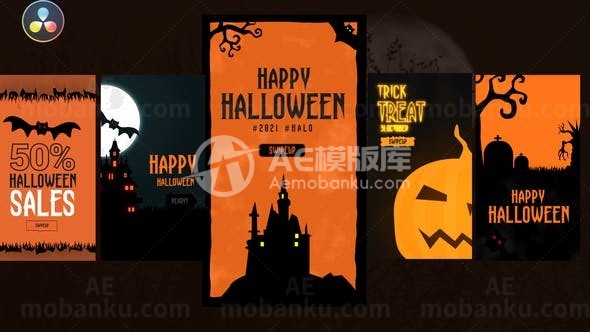 万圣节邀请函动态演绎AE模板