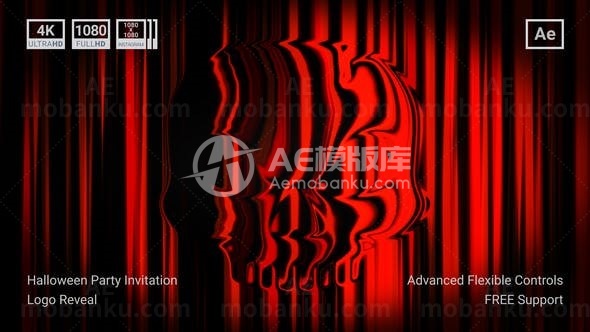 万圣节派对邀请函展示AE模板