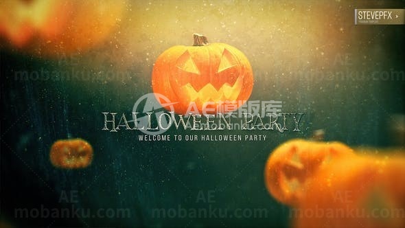 万圣节标题动态演绎AE模板