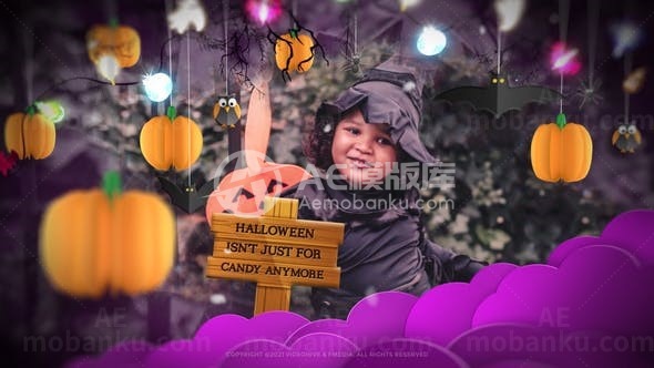 万圣节时尚幻灯片展示AE模板