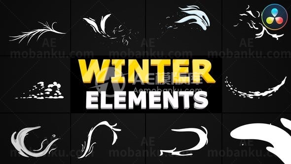 手绘冬季元素圣诞庆典AE模板