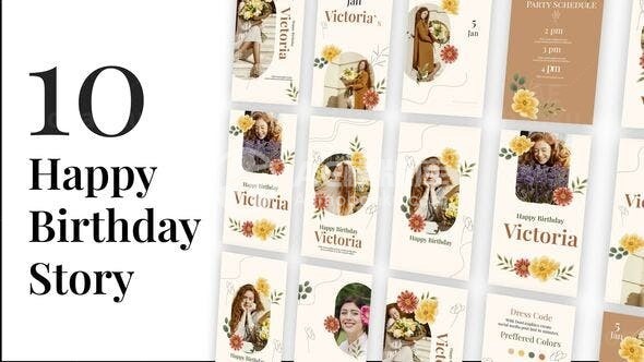 庆祝生日图片视频卡片展示AE模板