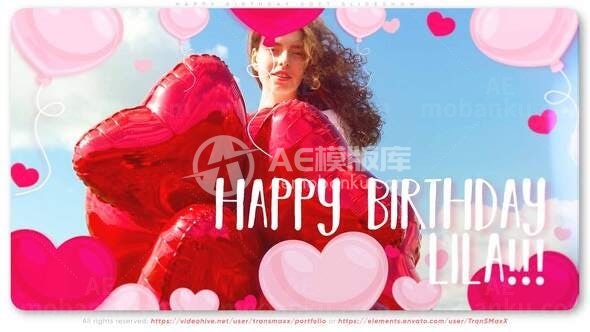 生日快乐幻灯片动态展示AE模板