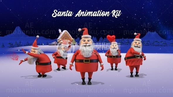 三维动画圣诞快乐演绎AE模板