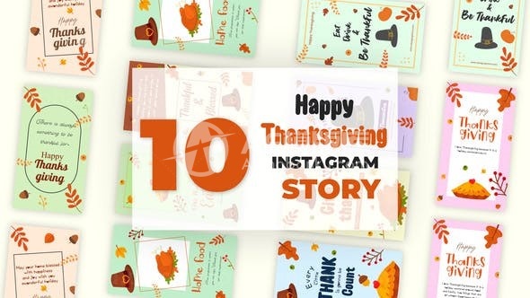 庆祝感恩节卡片展示AE模板