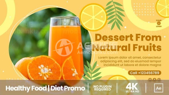 健康食品饮食宣传片AE模板