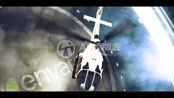 直升机标志演绎AE模板