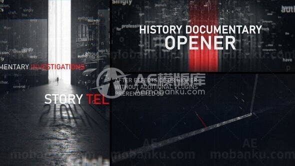 历史纪录片开场演绎AE模板