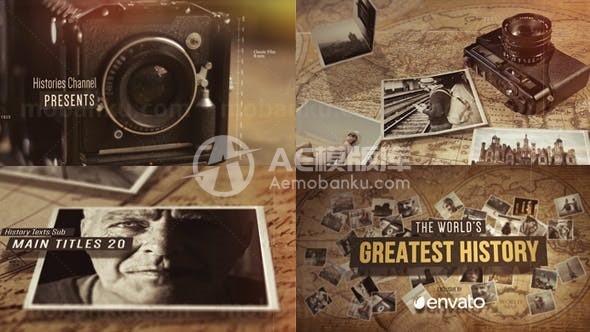 透过镜头看世界历史图片视频展示AE模板