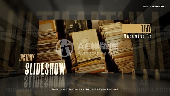 历史记忆图片展示AE模板