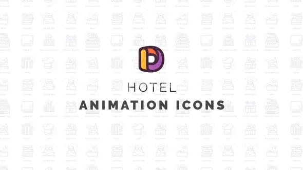 酒店图标动态演绎AE模板