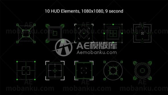 显示器界面图标元素动画演绎AE模板