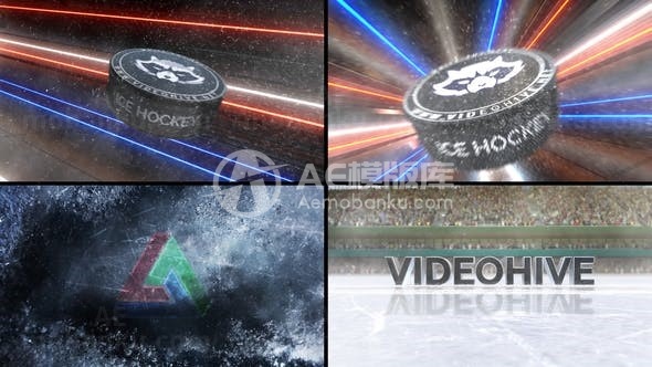 冰球标志动态演绎AE模板