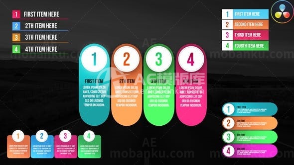 舒适配色信息图表展示AE模板