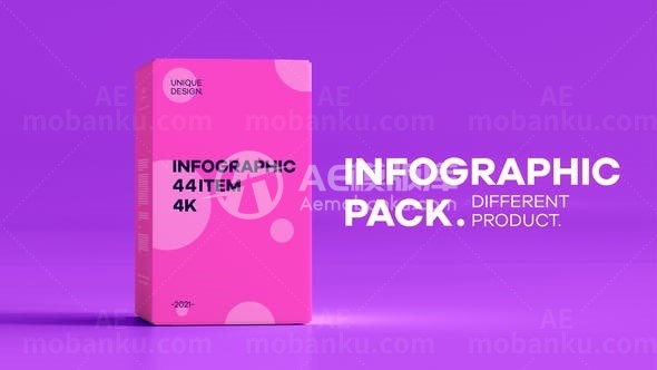 柱状信息图表展示AE模板