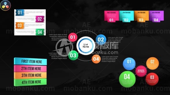 舒适配色信息图表动态展示AE模板
