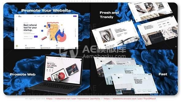 网站页面宣传展示AE模板