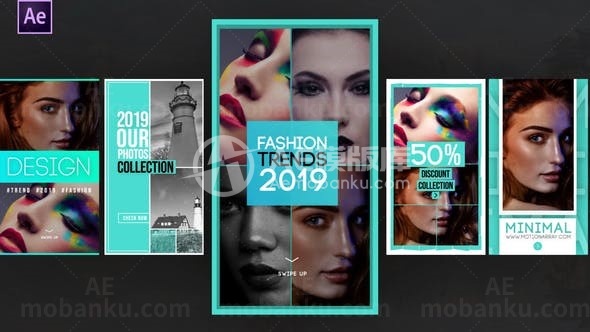 Instagram图片视频展示AE模板