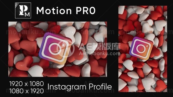 Instagram标志动态演绎AE模板