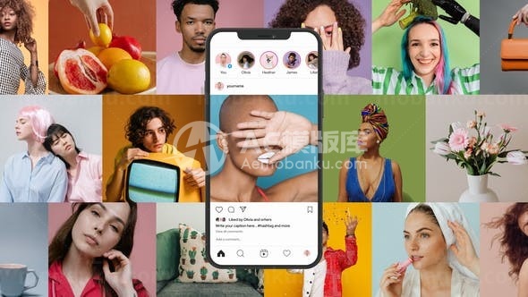 Instagram个人资料宣传片AE模板