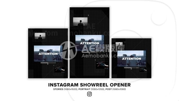 Instagram画廊动态展示AE模板