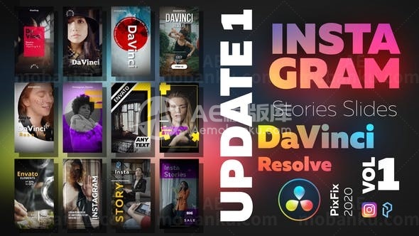 Instagram图片视频展示AE模板