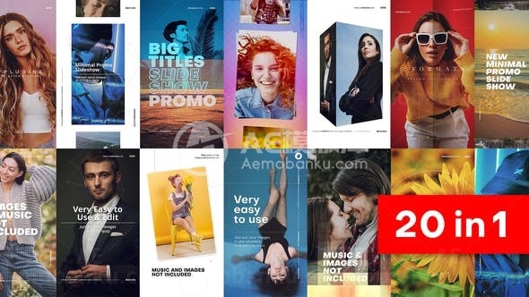 Instagram图片视频分屏展示AE模板