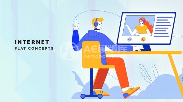 卡通风格互联网MG动画AE模板