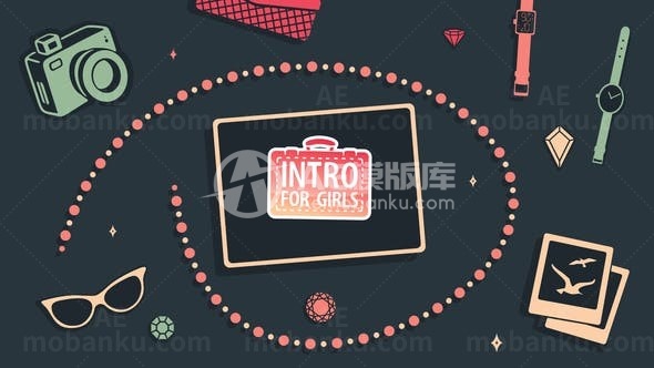 卡通风格女士介绍视频AE模板