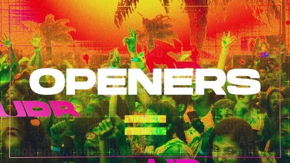 彩色故障图片视频展示AE模板